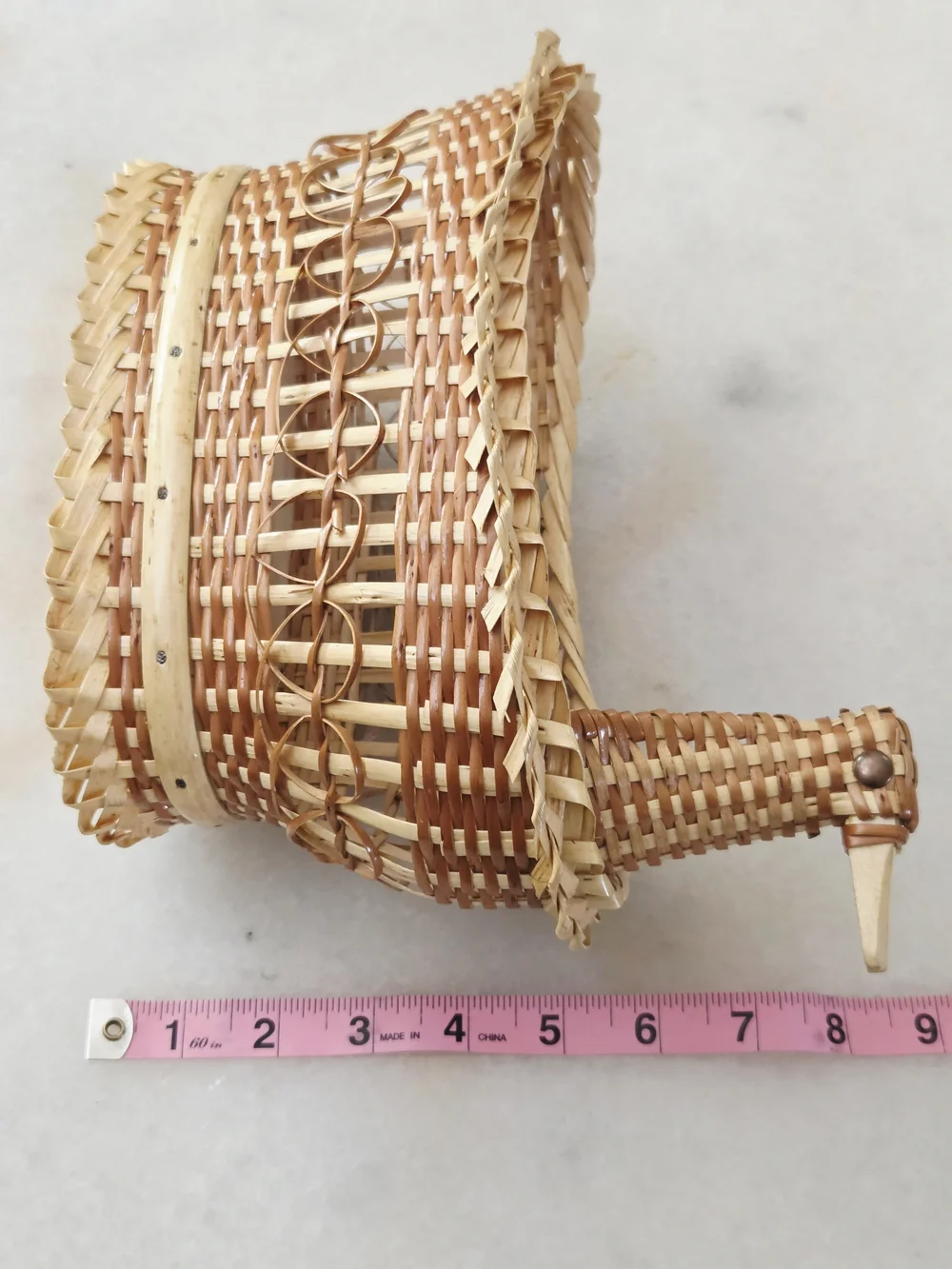 Handwoven Duck-Shaped Wicker Basket in Natural Tones